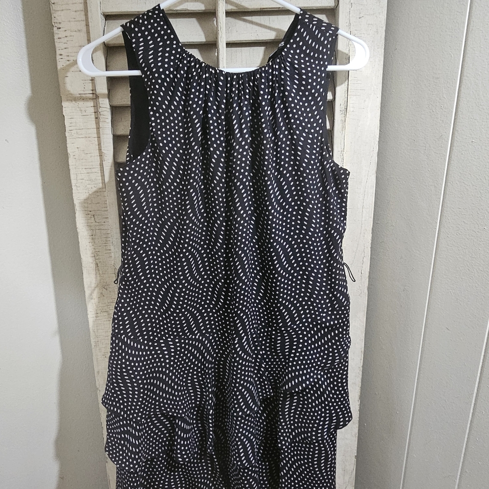 Elegant Black and White Polka Dot Dress